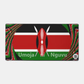 Minimalist Kenya Flag Umoja ni Nguvu | Asili Green Bureaumat (Voorkant)