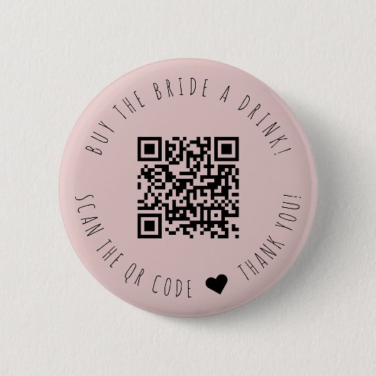 Minimalist koopt de bride een Drink QR-code Button (Voorkant)