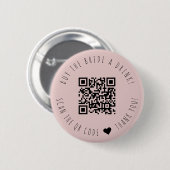 Minimalist koopt de bride een Drink QR-code Button (Voorkant /achterkant)