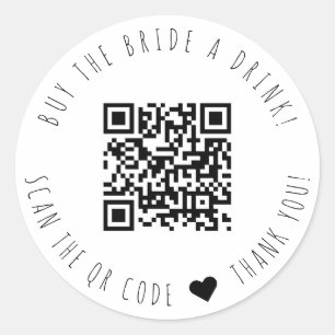 Minimalist koopt de bride met een QR-code voor Dri Ronde Sticker