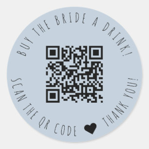 Minimalist koopt de bride met een QR-code voor Dri Ronde Sticker