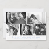 Minimalist laat het sneeuwen Multi Photo Merry Chr Feestdagenkaart (Voorkant)