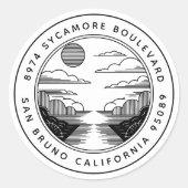 Minimalist Landscape Return Address Labels Custom (Voorkant)