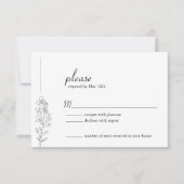 Minimalist Larkspur Wedding RSVP Card Kaartje (Voorkant)