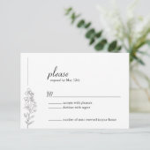 Minimalist Larkspur Wedding RSVP Card Kaartje (Staand voorkant)