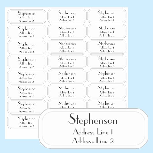 Minimalist Last Name Return Address Transparent  Sticker