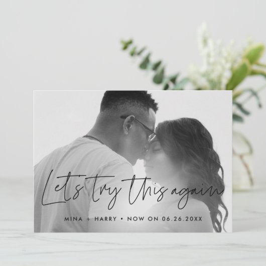 Minimalist Laten we deze trouwupdate opnieuw probe Aankondiging (Staand voorkant)