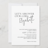 Minimalist Laten we ons meisje Vrijgezellenfeest t Kaart (Voorkant)