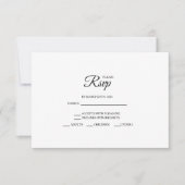 Minimalist Laurel Monogram Wedding RSVP Cards (Voorkant)