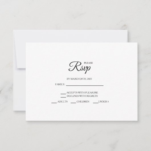 Minimalist Laurel Monogram Wedding RSVP Cards (Voorkant)