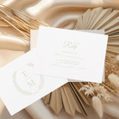 Minimalist Laurel Monogram Wedding RSVP Cards