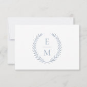 Minimalist Laurel Monogram Wedding RSVP Cards Kaartje (Achterkant)