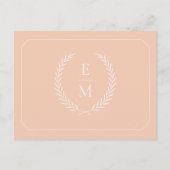 Minimalist Laurel Monogram Wedding Save The Date Aankondigingskaart (Achterkant)