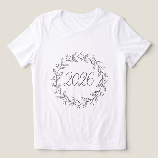 Minimalist Laurel Wreath 2026 Tri-Blend Shirt (Design voorkant)