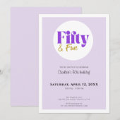 Minimalist Lavender and Gold 50th Birthday  Kaart (Voorkant / Achterkant)