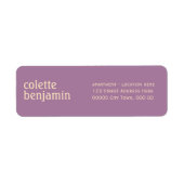 Minimalist Lavender Purple & Pale Peach Address Etiket (Voorkant)
