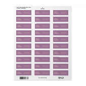 Minimalist Lavender Purple & Pale Peach Address Etiket (Full Sheet)