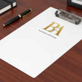 Minimalist Law Firm Monogram Clipboard Klembord