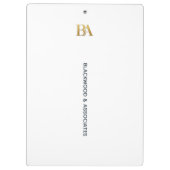 Minimalist Law Firm Monogram Clipboard Klembord (Achterkant)