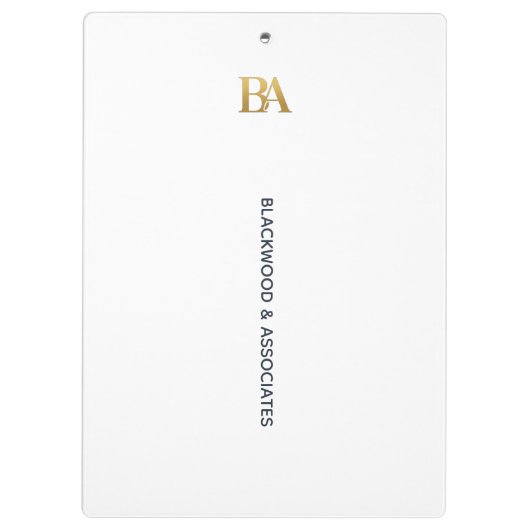 Minimalist Law Firm Monogram Clipboard Klembord (Achterkant)