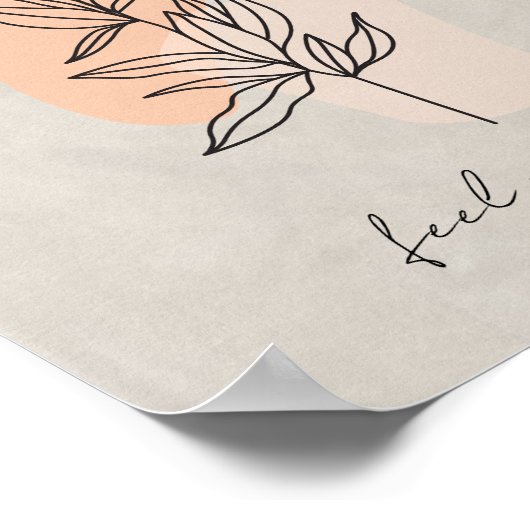 Minimalist Leaves Line Art abstract poster (Hoek)