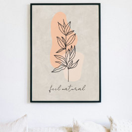 Minimalist Leaves Line Art abstract poster