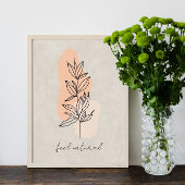 Minimalist Leaves Line Art abstract poster