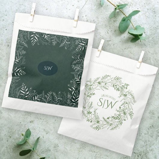 Minimalist Leaves Monogram Wedding Bedankdoosjes