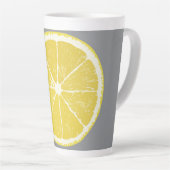 Minimalist Lemon Slice on Grey Latte Mug Mok (Rechterhoek)