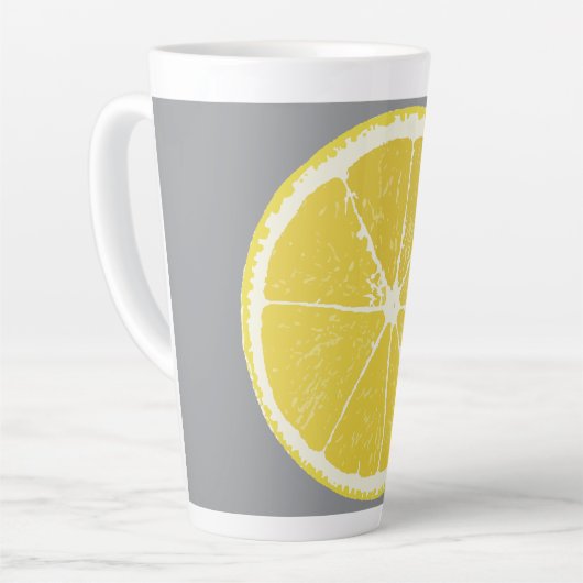 Minimalist Lemon Slice on Grey Latte Mug Mok (Linkerhoek)