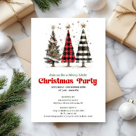 Minimalist leopard Christmas tree digital invites Kaart