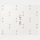 Minimalist "Let Go" Affirmation Pattern Fleece Deken (Voorkant (Horizontaal))