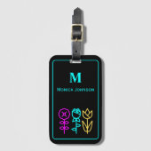 Minimalist Leuke Bloem Icoon Aangepaste Monogram N Bagagelabel (Voorkant (verticaal))
