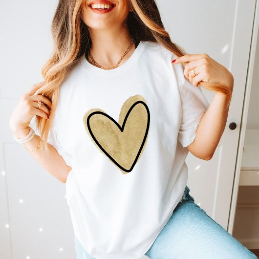 Minimalist Liefde Waterverf Hart Trendy T-shirt