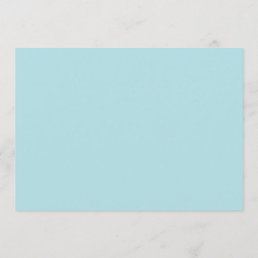Minimalist Light Blue Border Personalized Script Notitiekaartje (Achterkant)