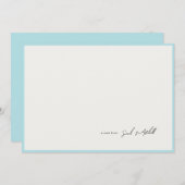 Minimalist Light Blue Border Personalized Script Notitiekaartje (Voorkant / Achterkant)