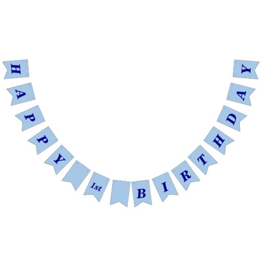 Minimalist Light Blue Kids Birthday Bunting Banner (Alle)