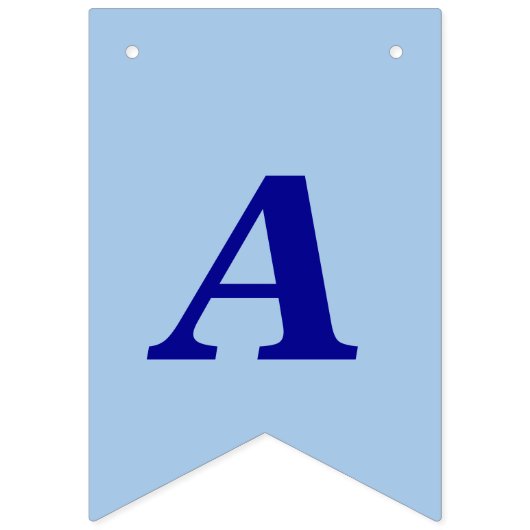 Minimalist Light Blue Kids Birthday Bunting Banner (Tweede vlag)