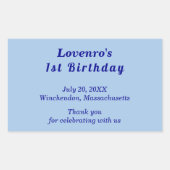 Minimalist Light Blue Kids Birthday Stickers (Voorkant)