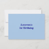 Minimalist Light Blue Kids Birthday Thank You Card Bedankkaart (Achterkant)