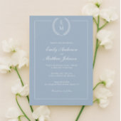 Minimalist Light Blue Wedding Invitation Kaart