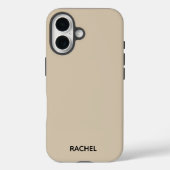 Minimalist Light Brown Personalized Name Case-Mate iPhone Case (Achterkant)