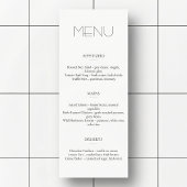 Minimalist Light Restaurant Or Wedding Menu