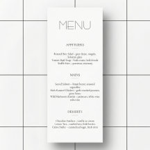 Minimalist Light Restaurant Or Wedding Menu