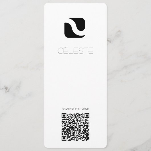 Minimalist Light Restaurant Or Wedding Menu (Achterkant)