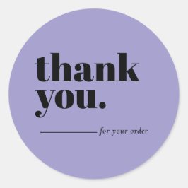 Minimalist Lilac Business Customer Thank You Ronde Sticker
