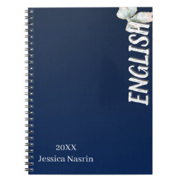 Minimalist Lilac Vertical Text School Subject Notitieboek