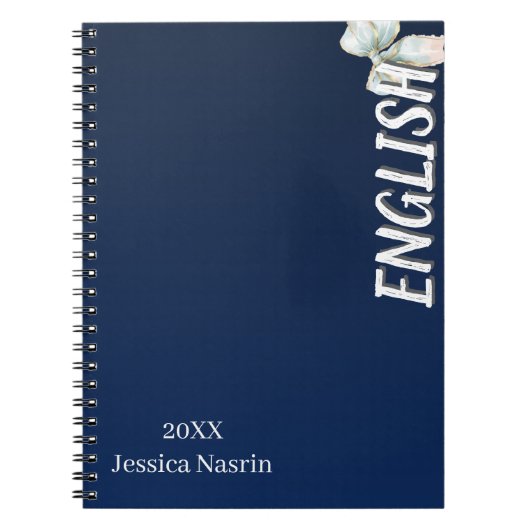 Minimalist Lilac Vertical Text School Subject Notitieboek (Voorkant)