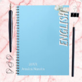 Minimalist Lilac Vertical Text School Subject Notitieboek