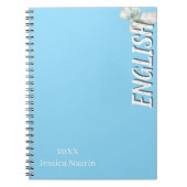 Minimalist Lilac Vertical Text School Subject Notitieboek (Voorkant)